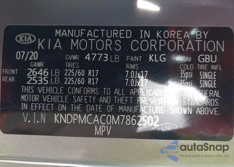 2021 Kia Sportage Lx из США, поврежденный, VIN KNDPMCAC0M7862502